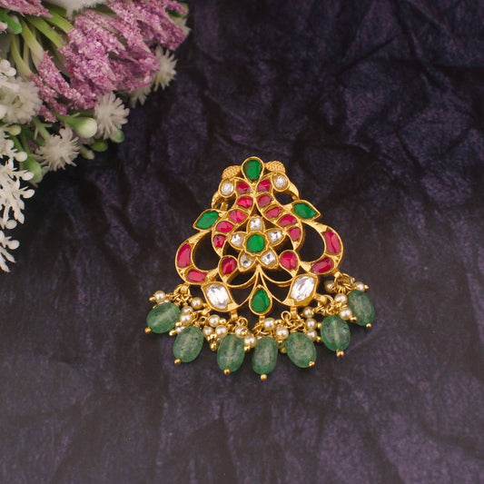 925 Silver Gold Plated Jadau Kundan Locket