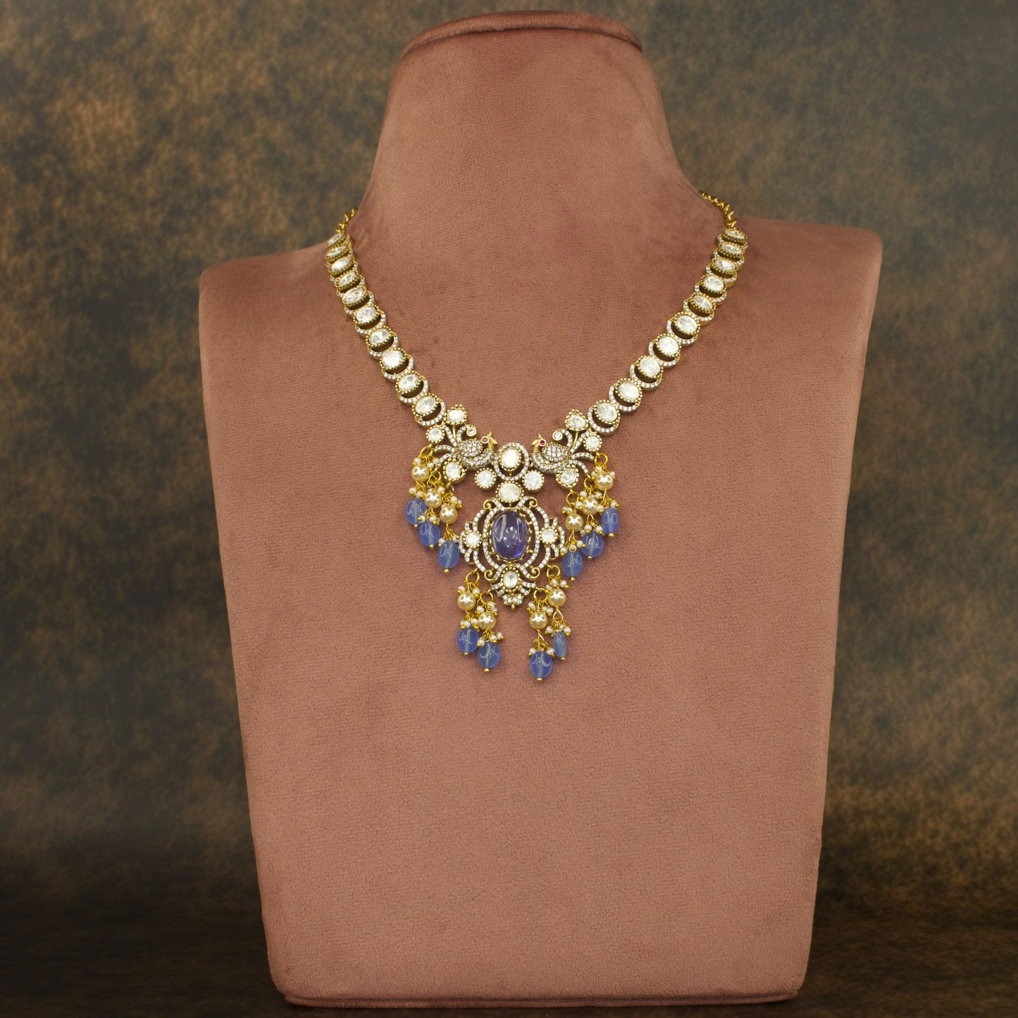 Premium polki necklace set with earrings