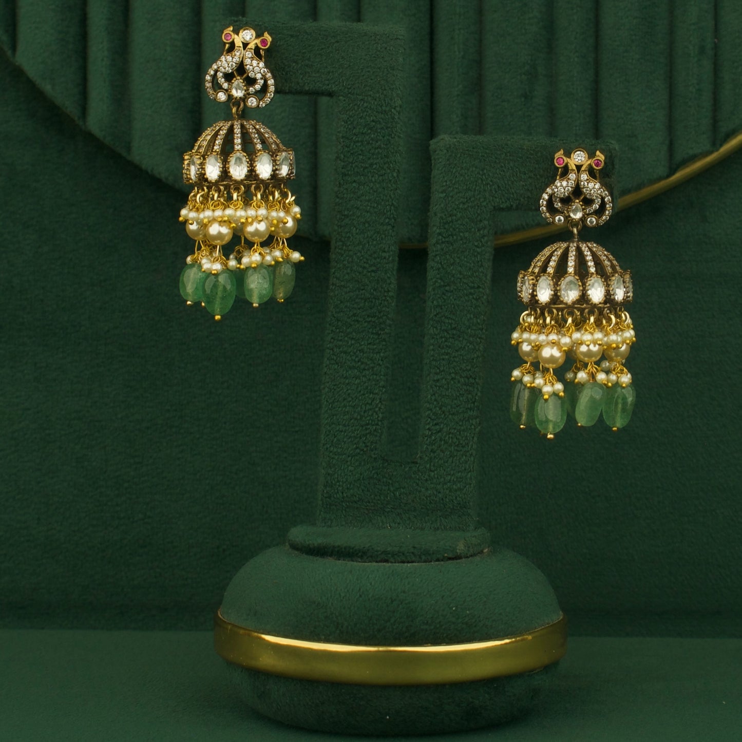 Bridal Fusion Kundan & Polki Victorian Necklace With Matching Earrings