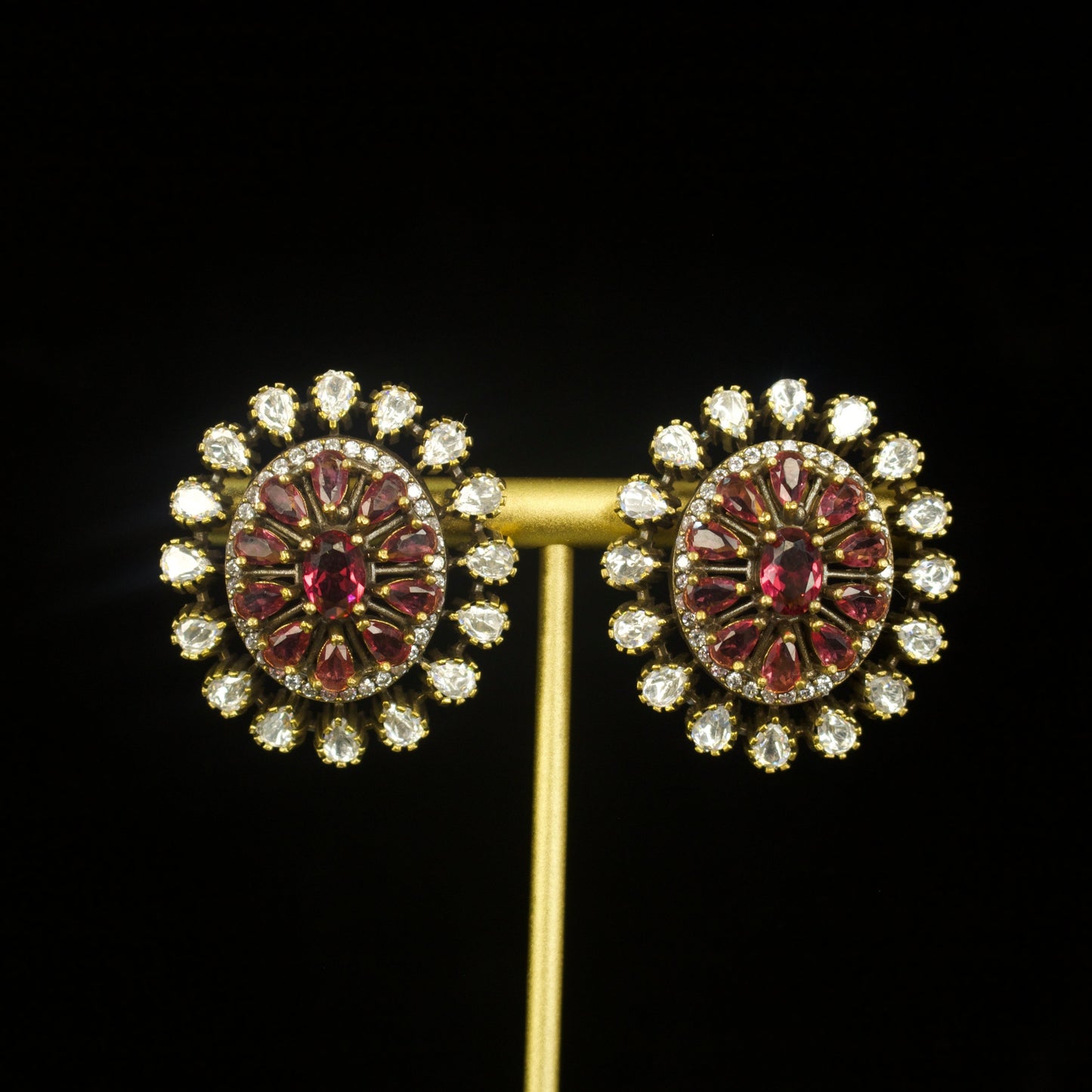 Glistening Victorian Stud earrings in screw back style