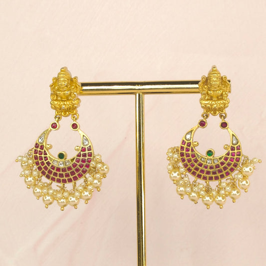 Goddess Grace Jadau Kundan Chandbali Earrings