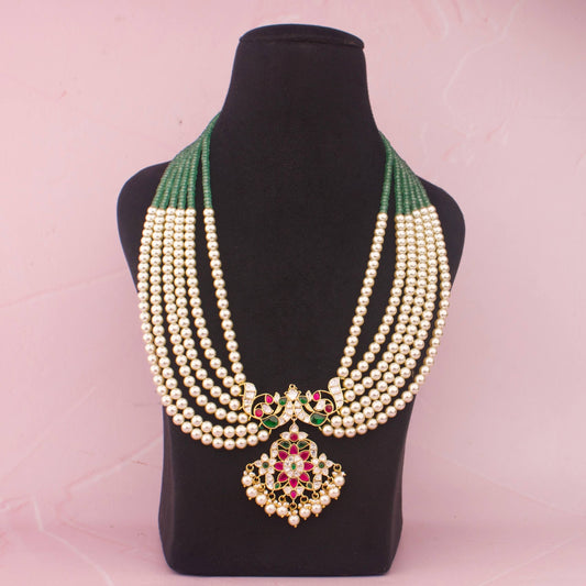 Trending Moissanite Polki Kundan Beads Rani Haram