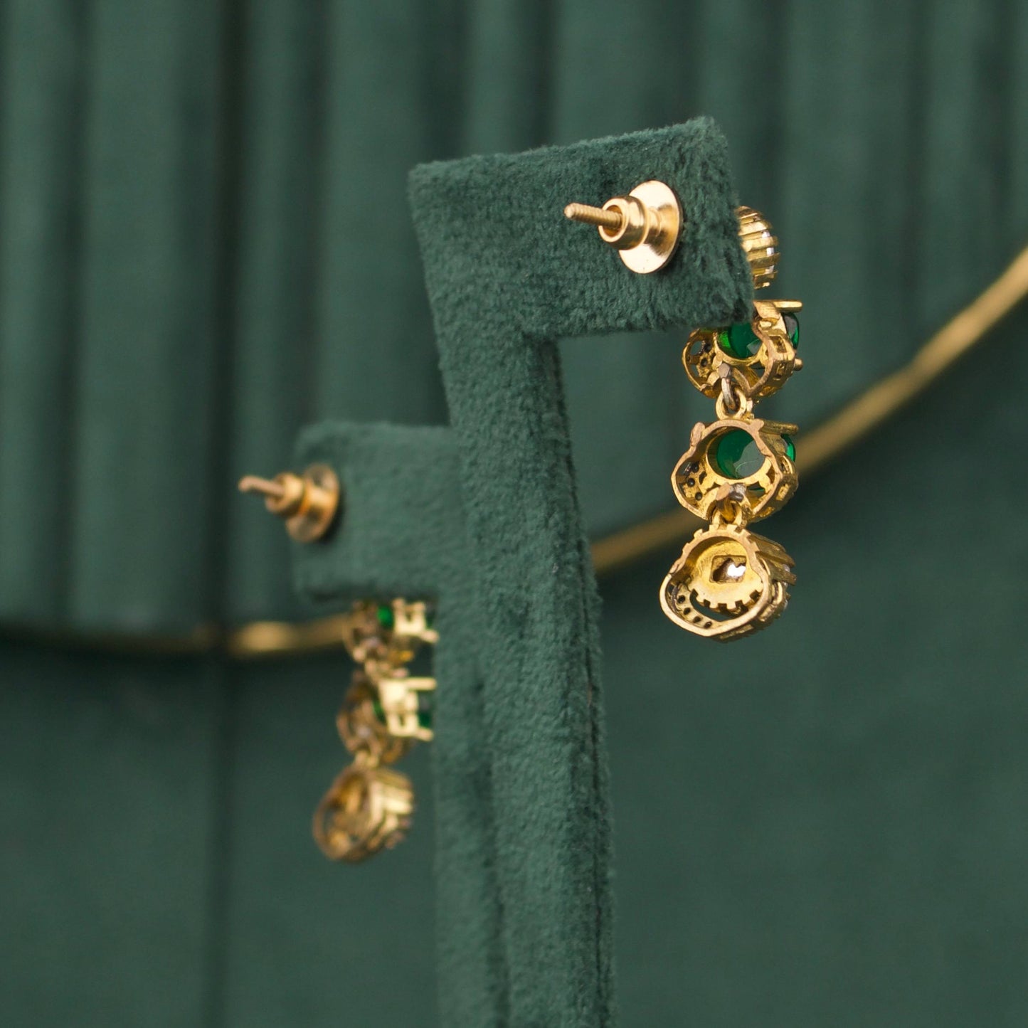 Royal Victorian Emerald Green Multi Layer Necklace Set With Earrings