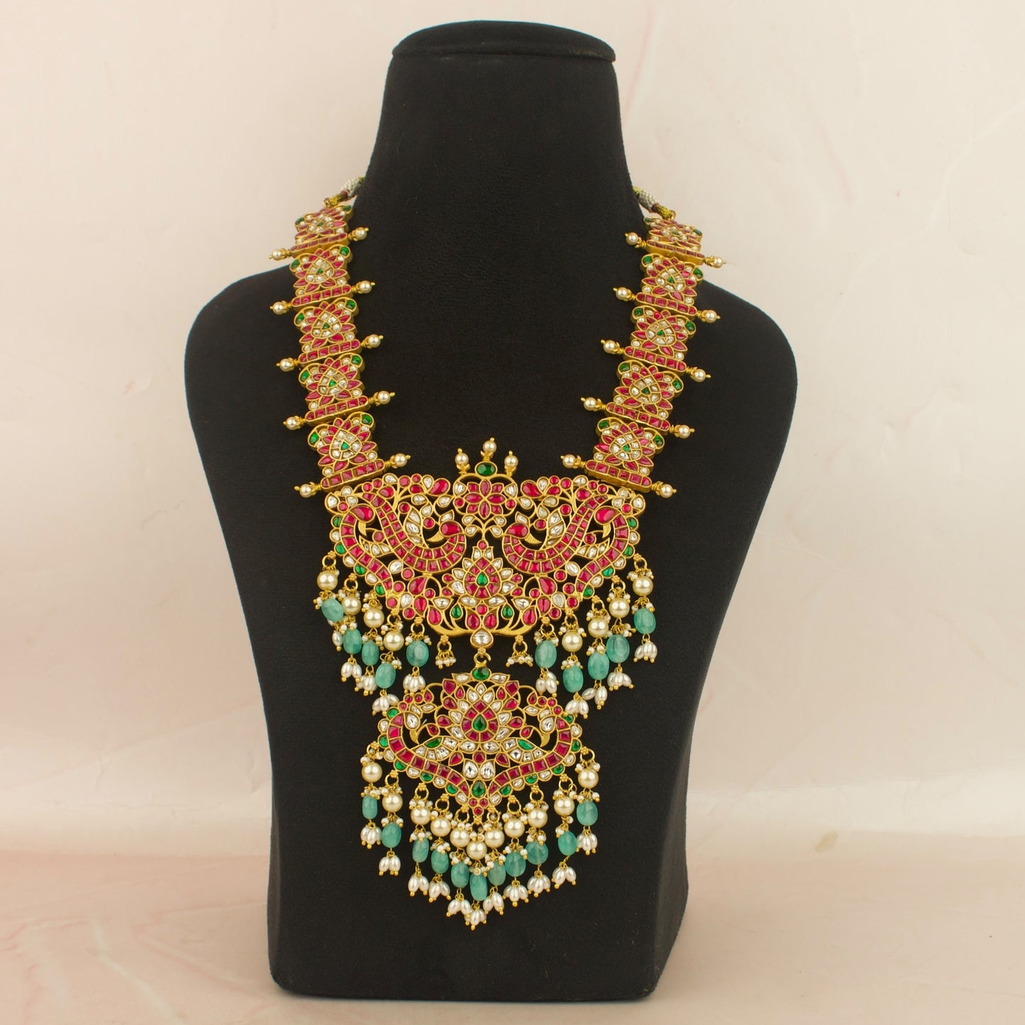 Traditional Jadau Kundan Bridal Necklace Haram In Unqiue Design