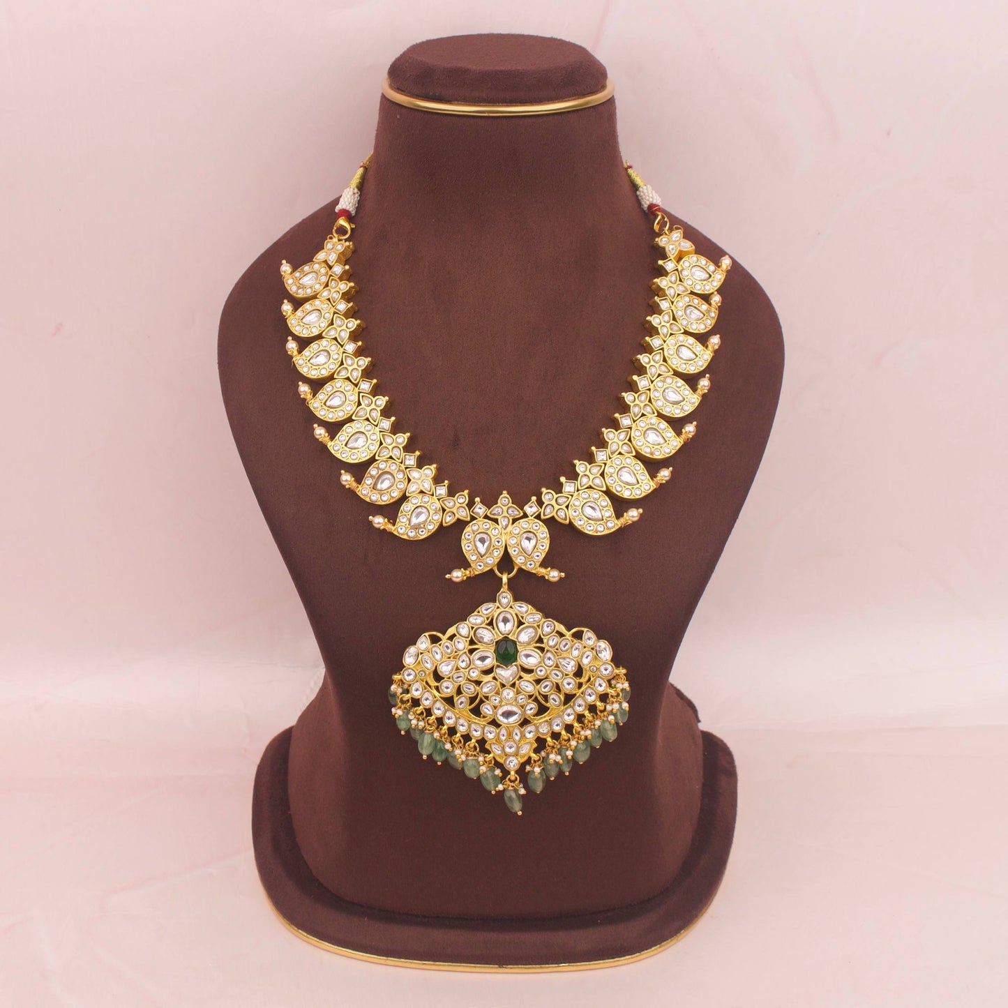 Gold Inspired Jadau Kundan Reversible 2 In 1 Mango Necklace