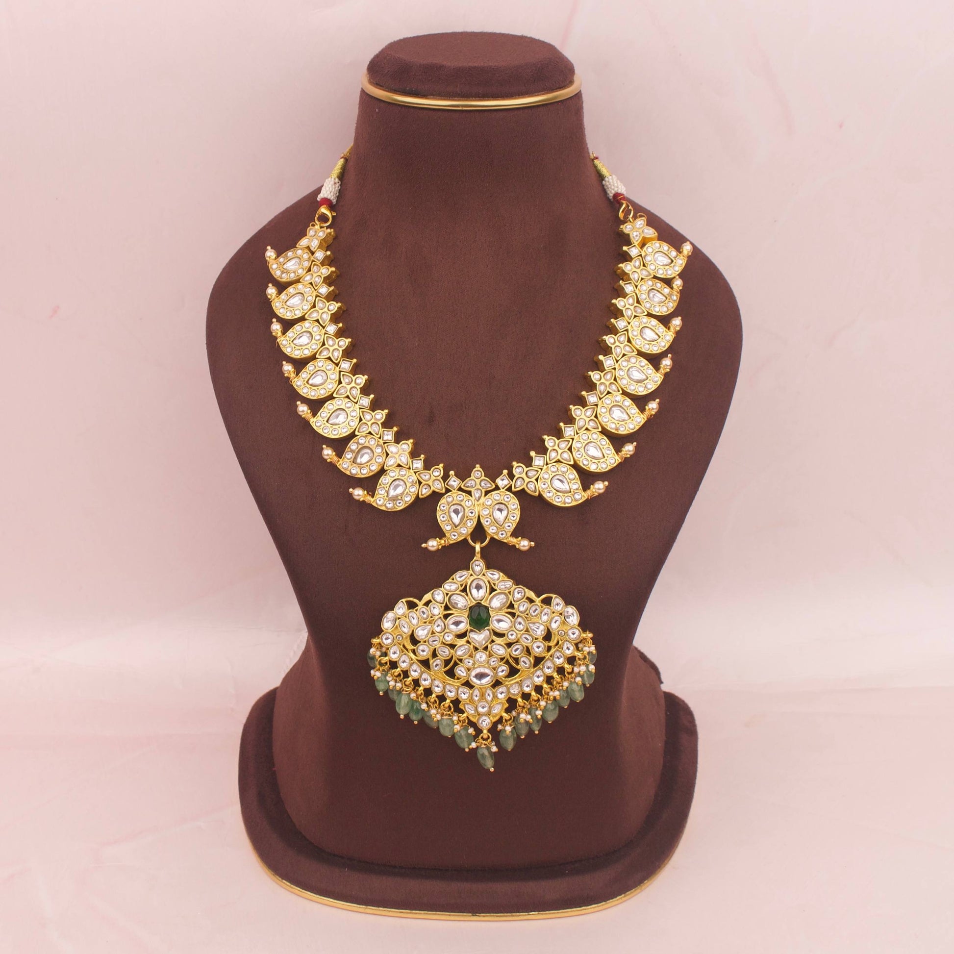 Gold Inspired Jadau Kundan Reversible 2 In 1 Mango Necklace