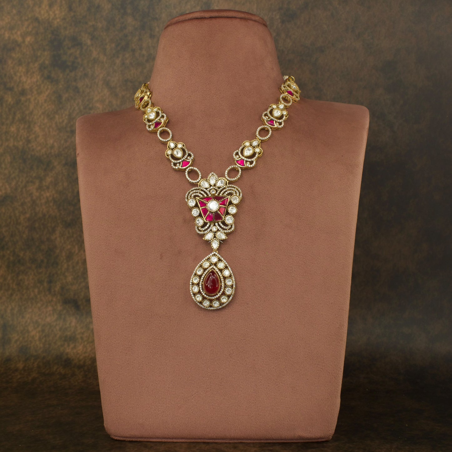 Fusion Victorian Polki Necklace Set