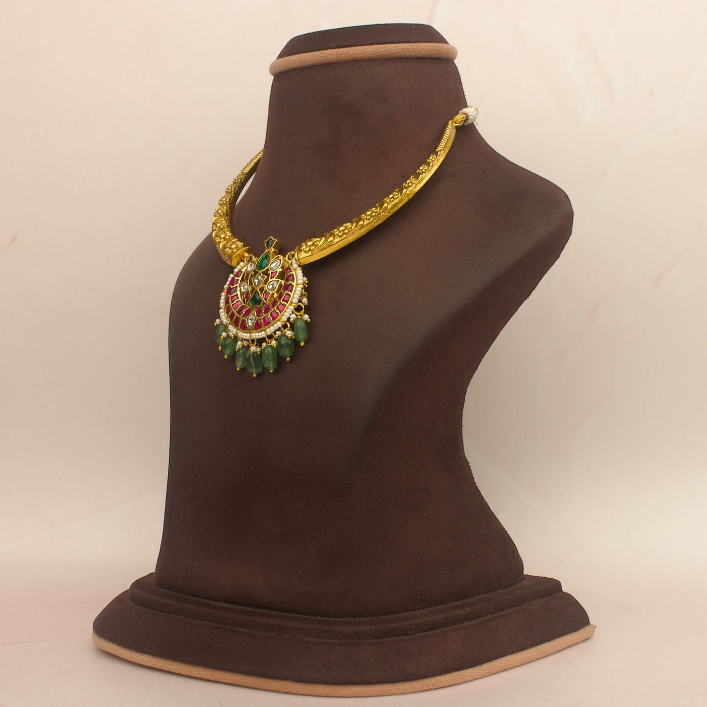 Chandbali Locket Jadau Kundan Kanti Necklace