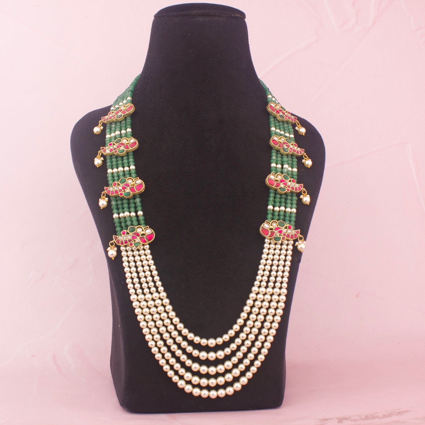Ethereal Jadau Kundan Multi-Strand Pearl Necklace