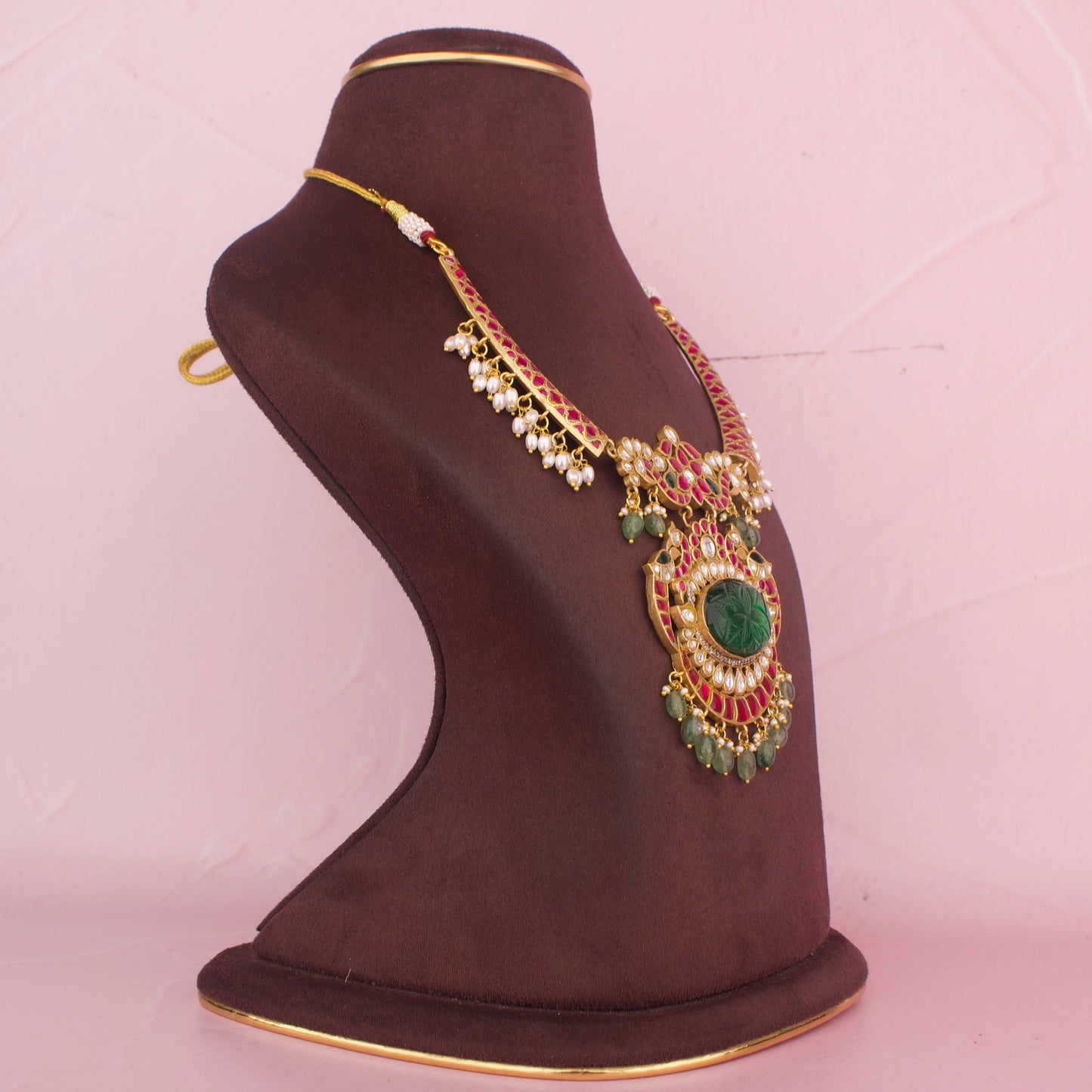 Gold Inspired Jadau Kundan Kanti Style Necklace