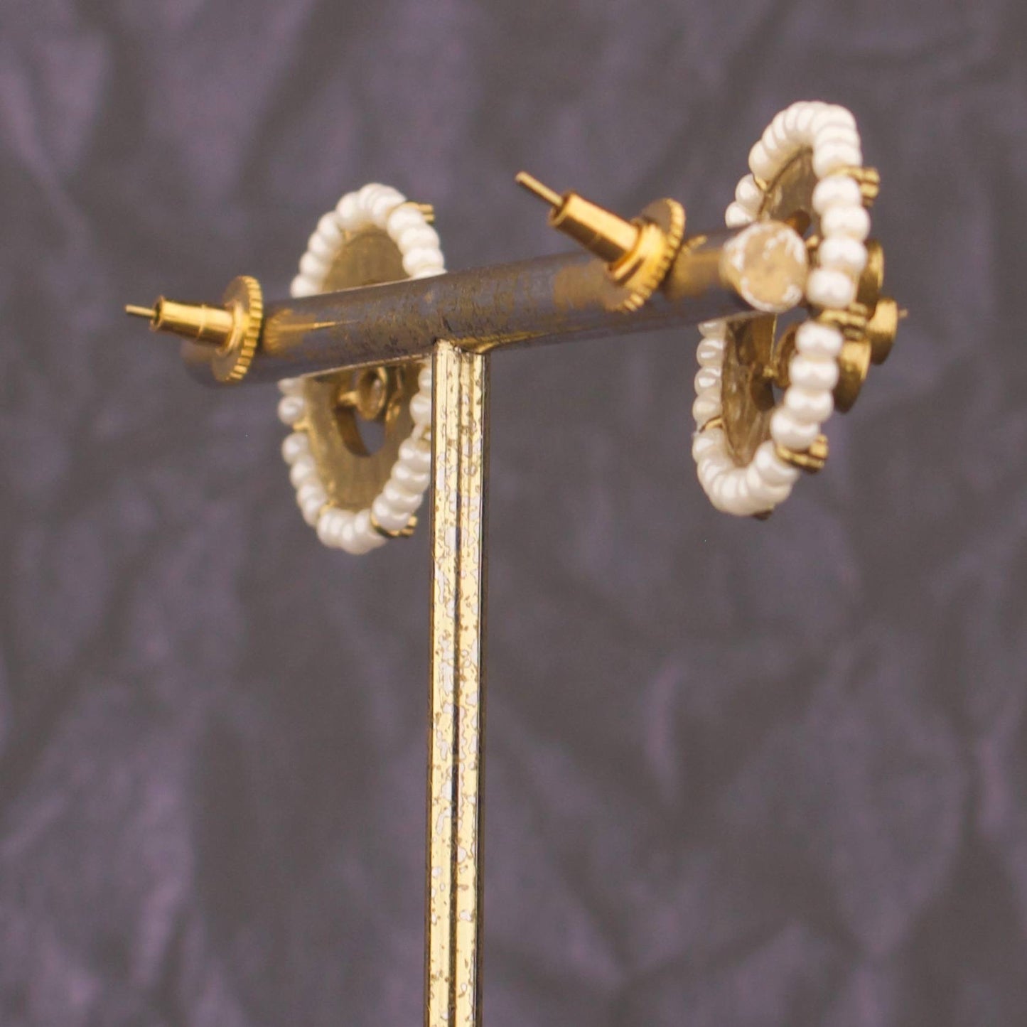 Jadau Kundan Polki Earrings With Pearl Detailing