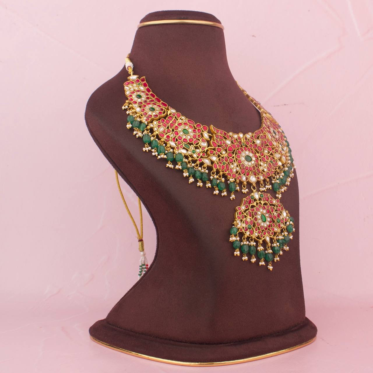 Exclusive Jadau Kundan Peacock Necklace With Locket