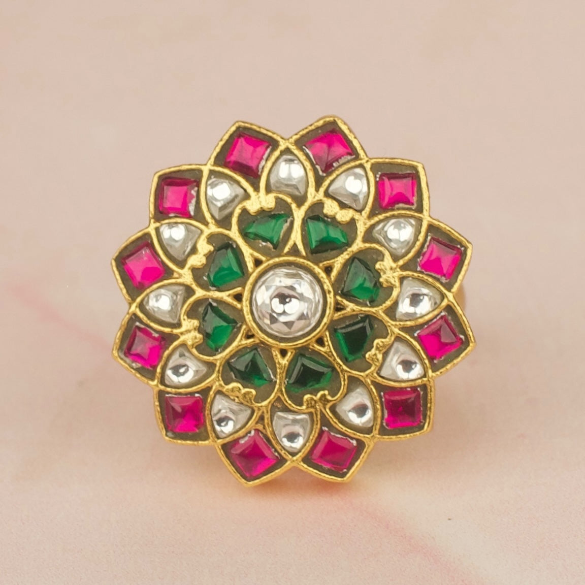 Gold Style Jadau Kundan Finger Ring