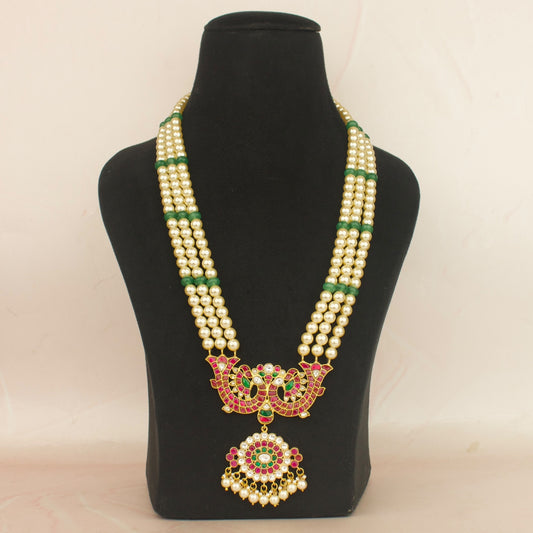 Latest Peacock Design Jadau Kundan Swarovski Rani Haram