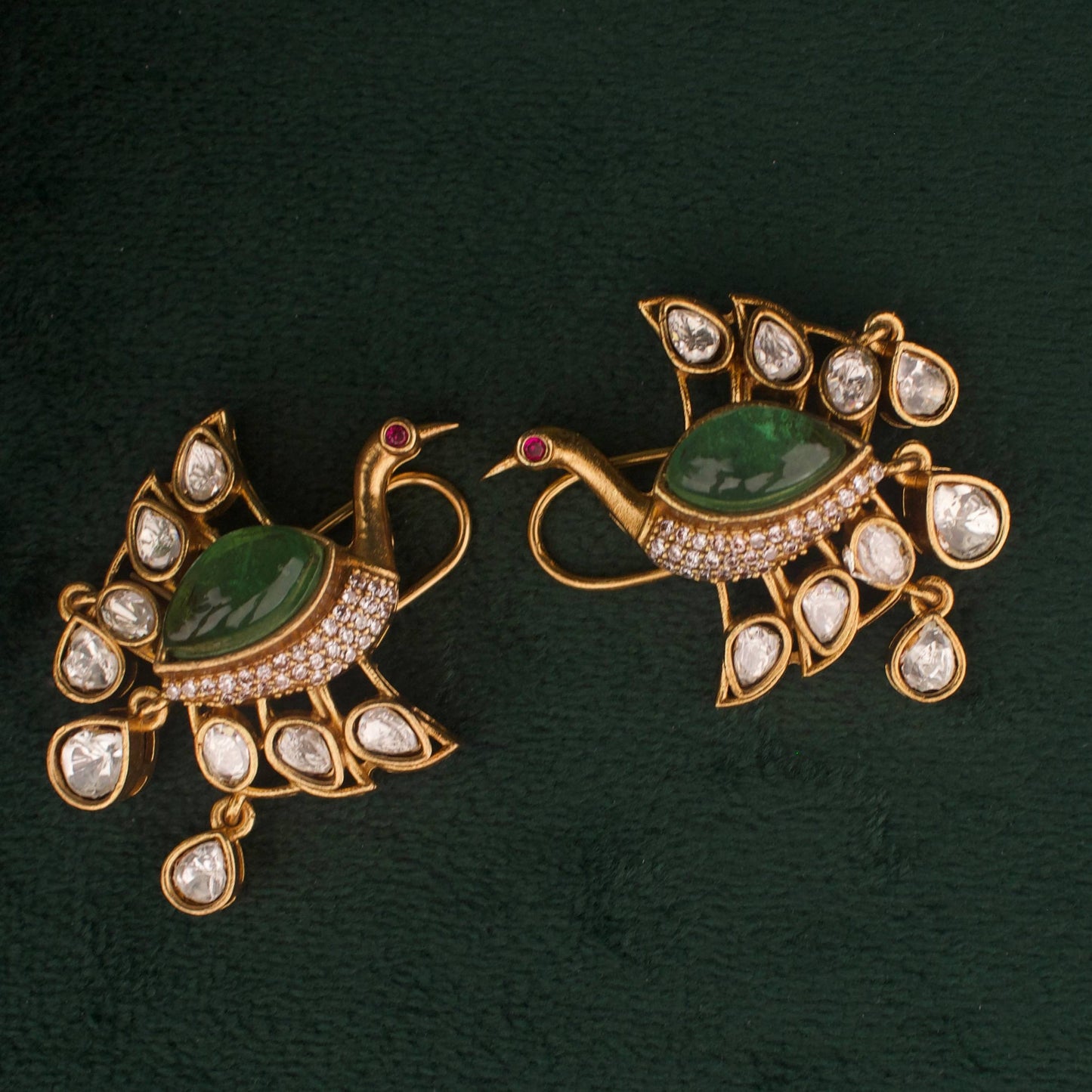 Royal Victorian Peacock Pendant And Earring Set
