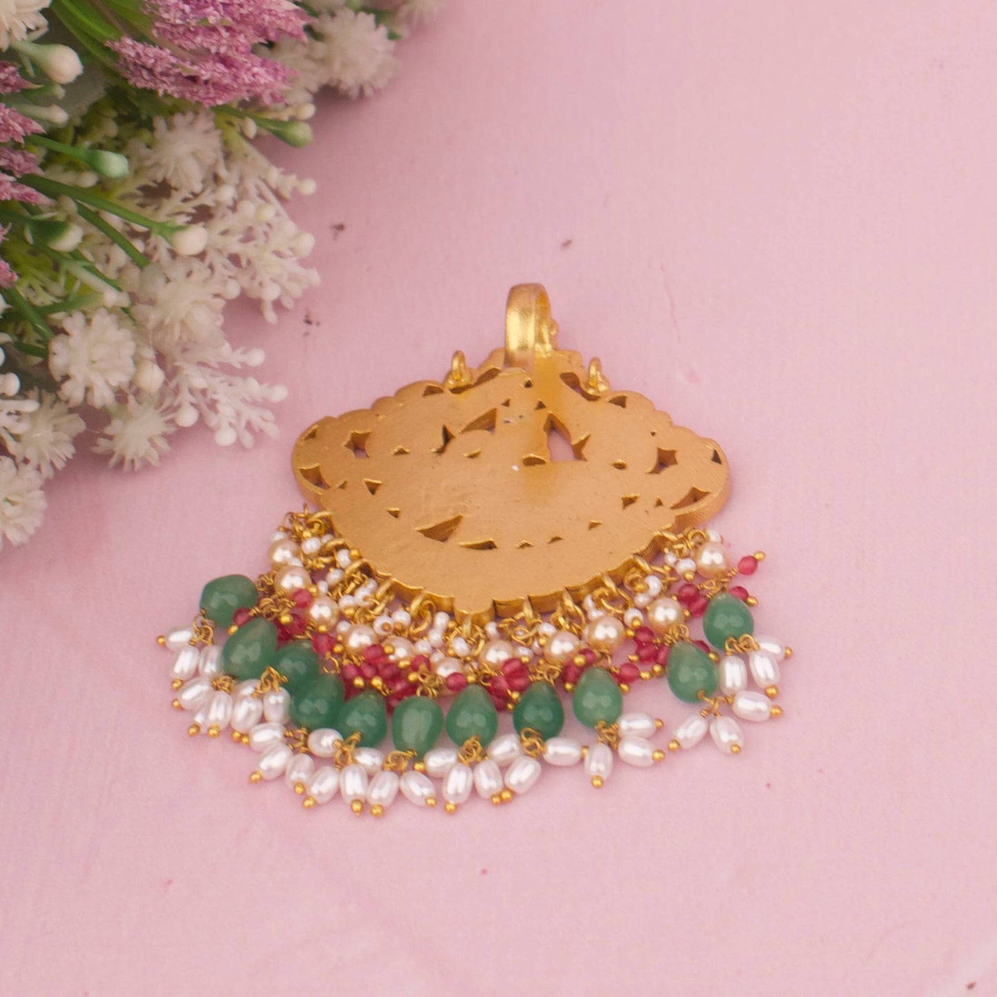 Peacock Design Jadua Kundan Stone Work Locket