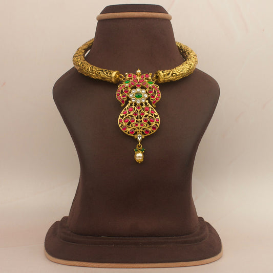 Peacock Design Jadau Kundan Kanti Necklace