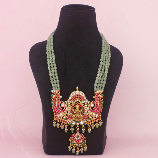 Divine Lakshmi Devi Jadau Kundan Bridal Beads Haram