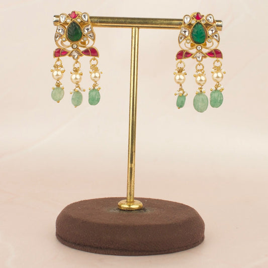 Unique Jadau Kundan Tops with Green Beads