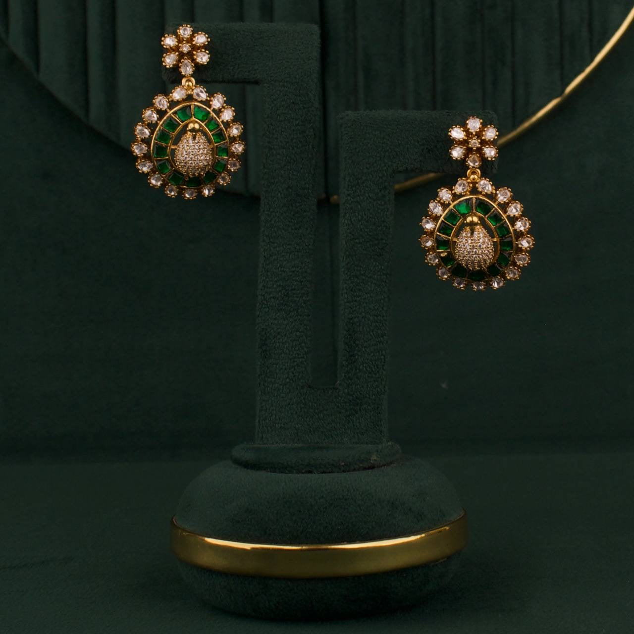 Dazzling Fusion Kundan x Polki Long Necklace With Matching Earrings