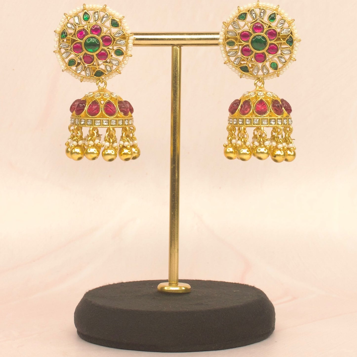 Bridal Jadau Kundan Jhumka Earrings (DJJ360)