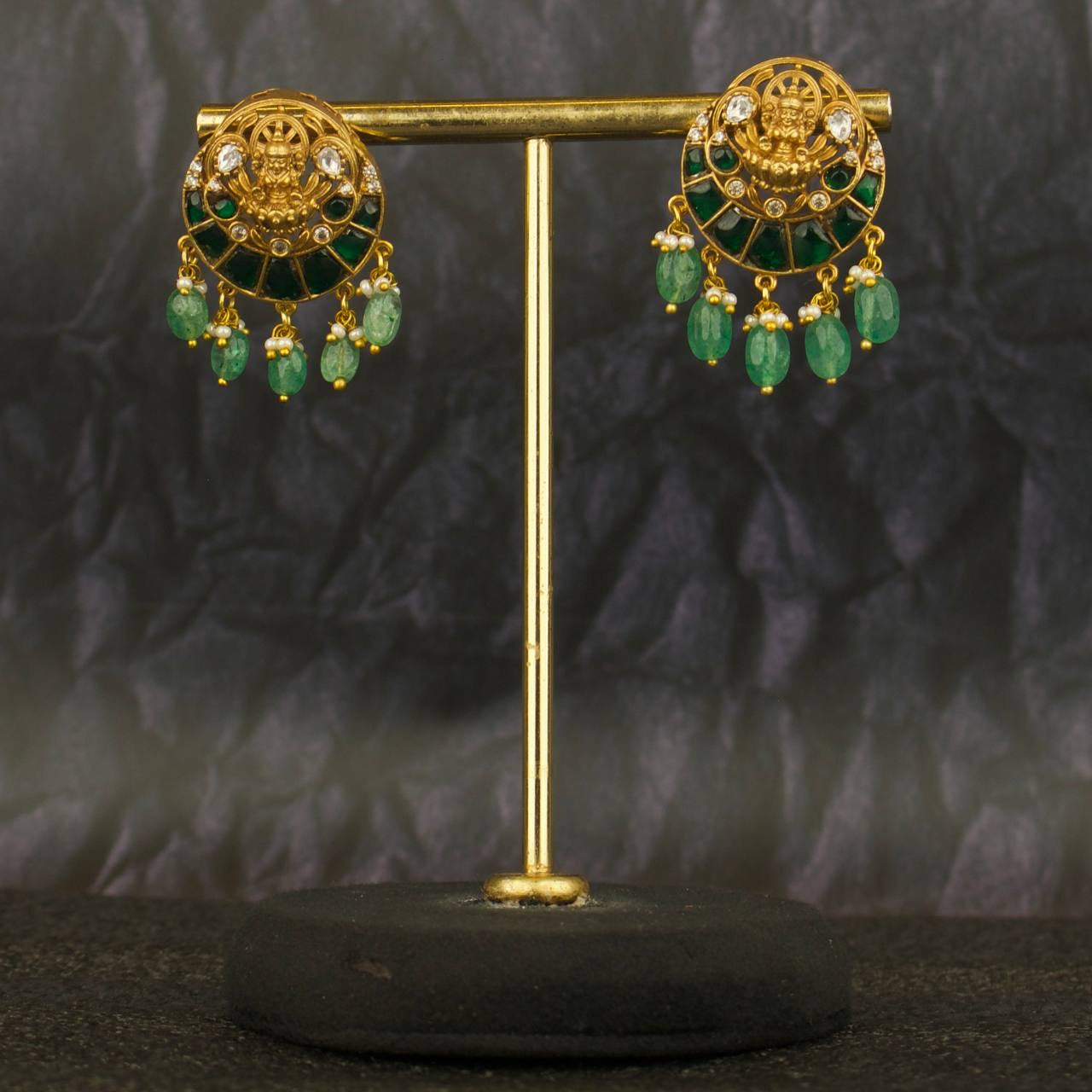 Divine Laxmi Devi Nakshi Kundan Stud Earrings
