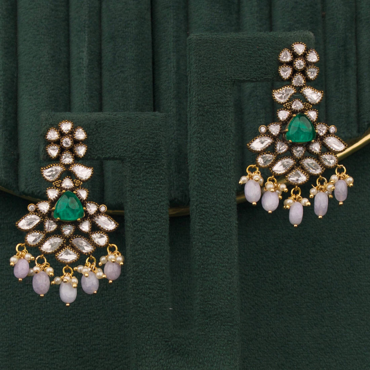 Designer Victorian Earrings With Hangings