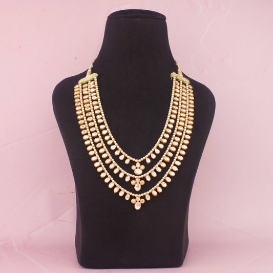 Bridal Moissanite Polki Layer By Layer Haram