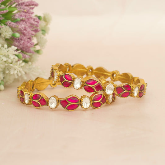 Mango Design Kundan Polki Bangles