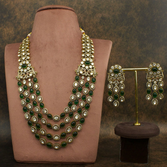 Classic Victorian Layered Necklace Set with peacock motifs