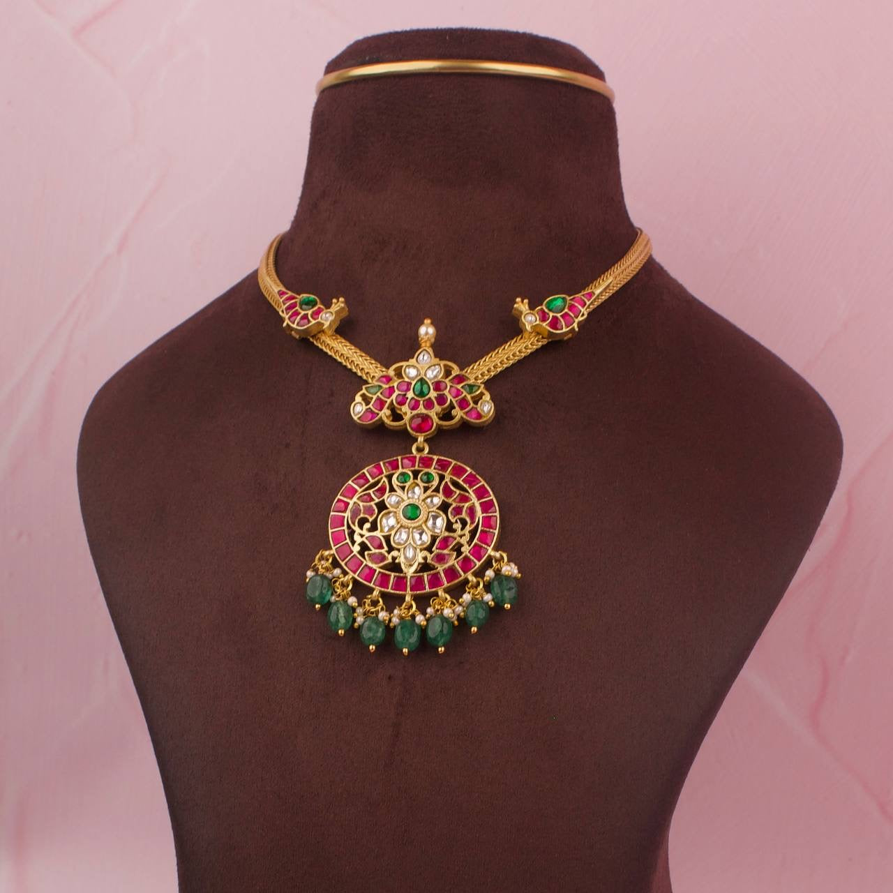 Sleek Jadau Kundan Nantad Chain Necklace