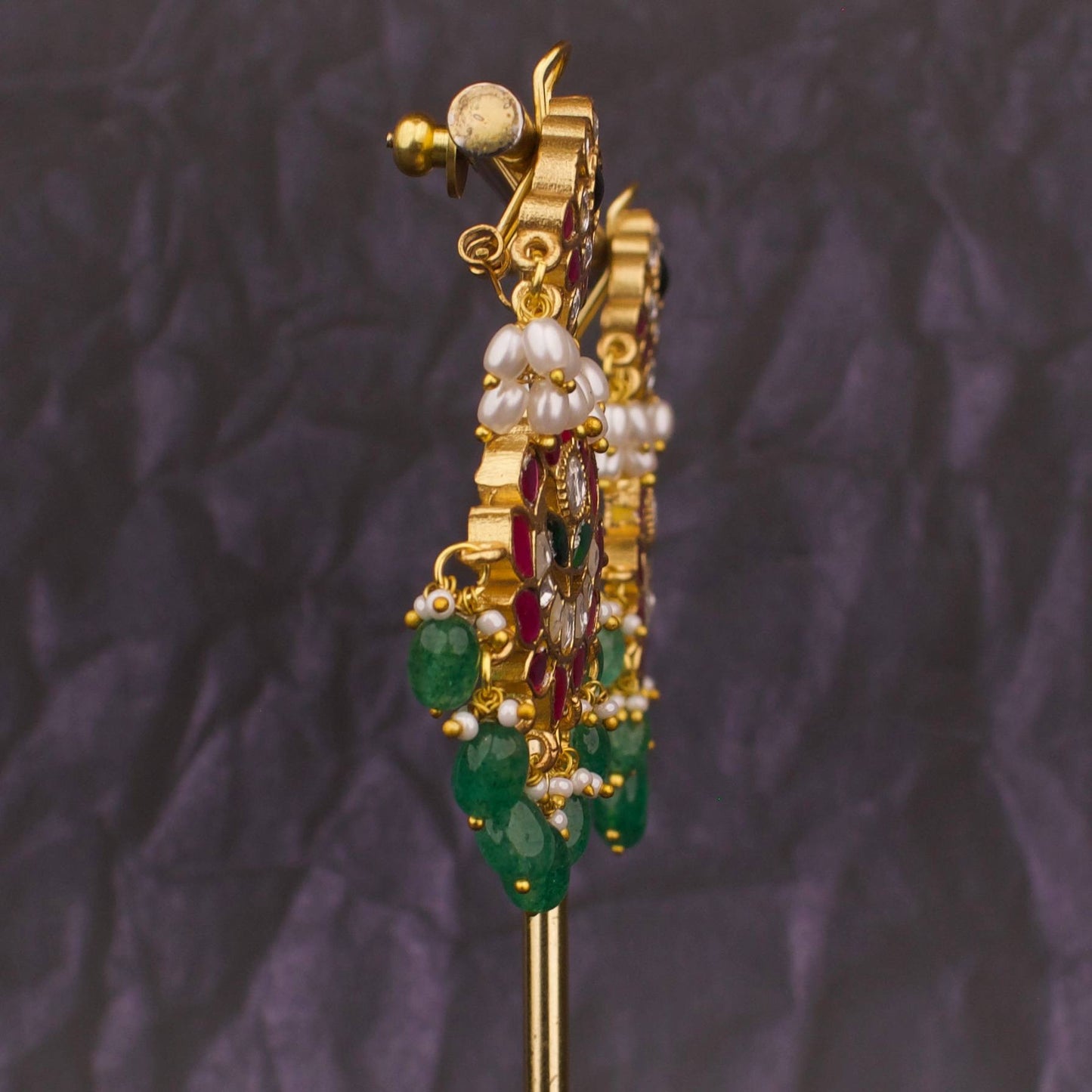 Traditional Jadau Kundan Chandbali Hangings Earrings