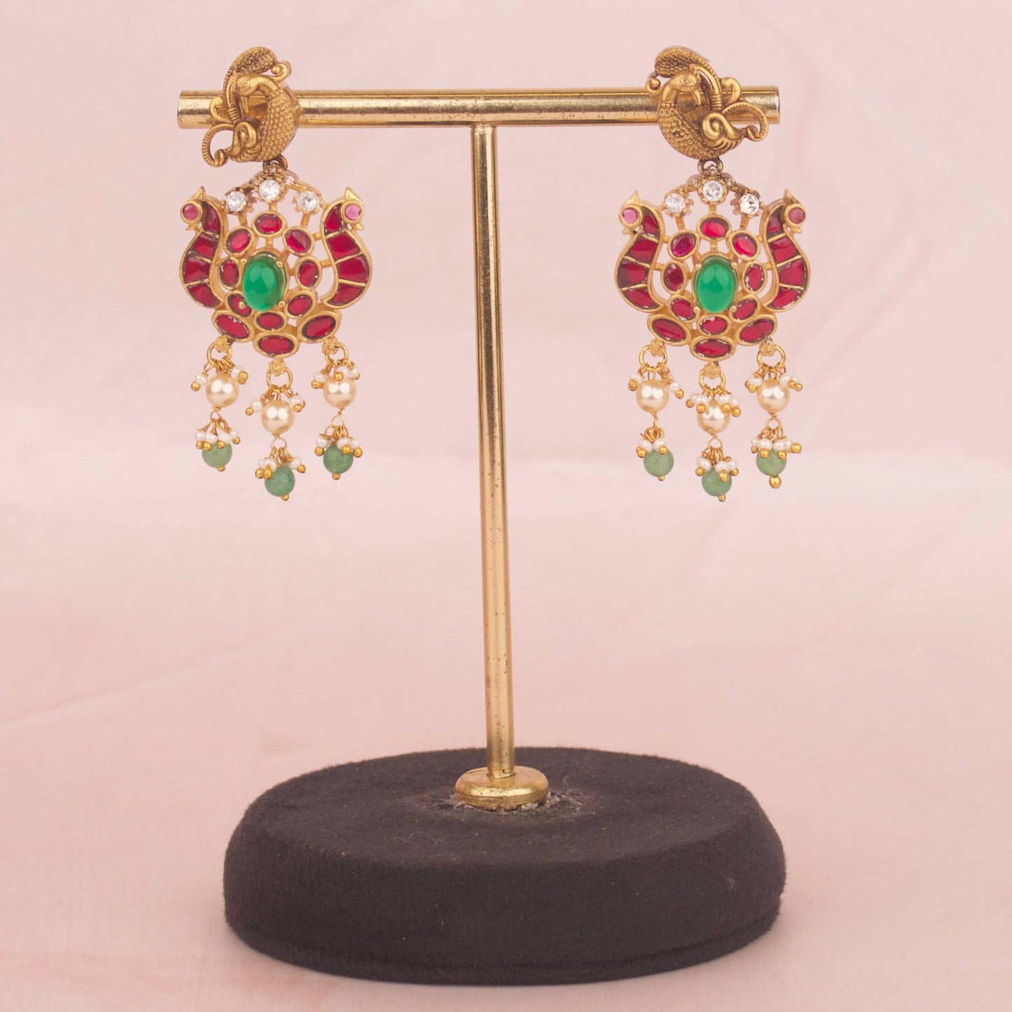 Authentic Jadau Kundan Beads Choker With Matching Earrings