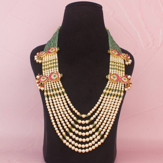 Bridal Jadau Kundan Beads & Pearl Mala