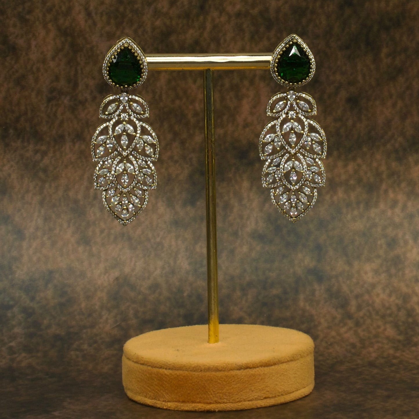 Dazzling Elegance: Victorian Zirconia Earrings with high quality Victorian finish