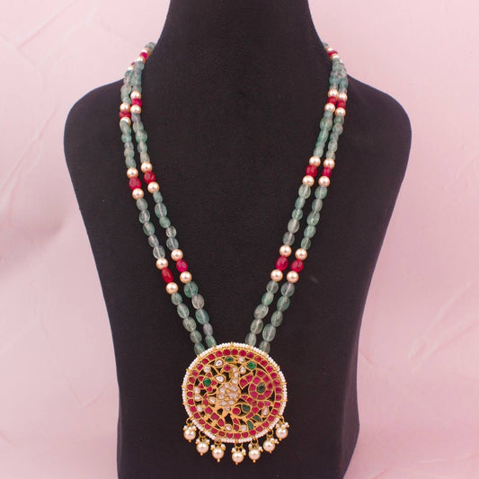 Unique Jadau Kundan Beads & Pearl Mala