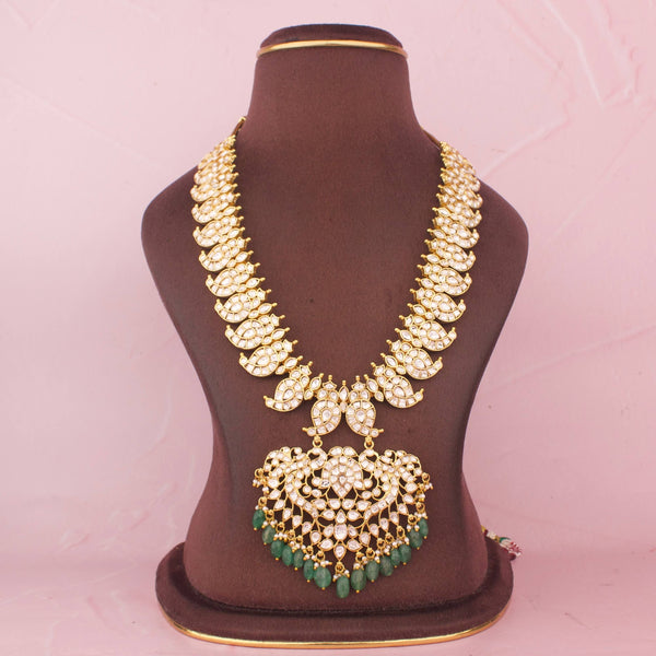 Moissanite Polki Long Mango Necklace