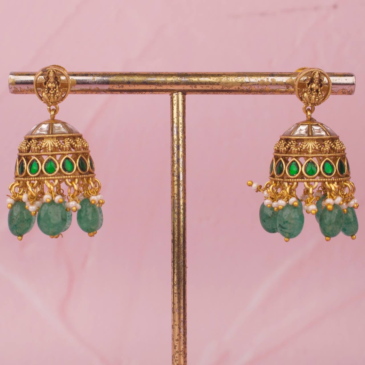 Divine Lakshmi Devi Jadau Kundan Pendant Set