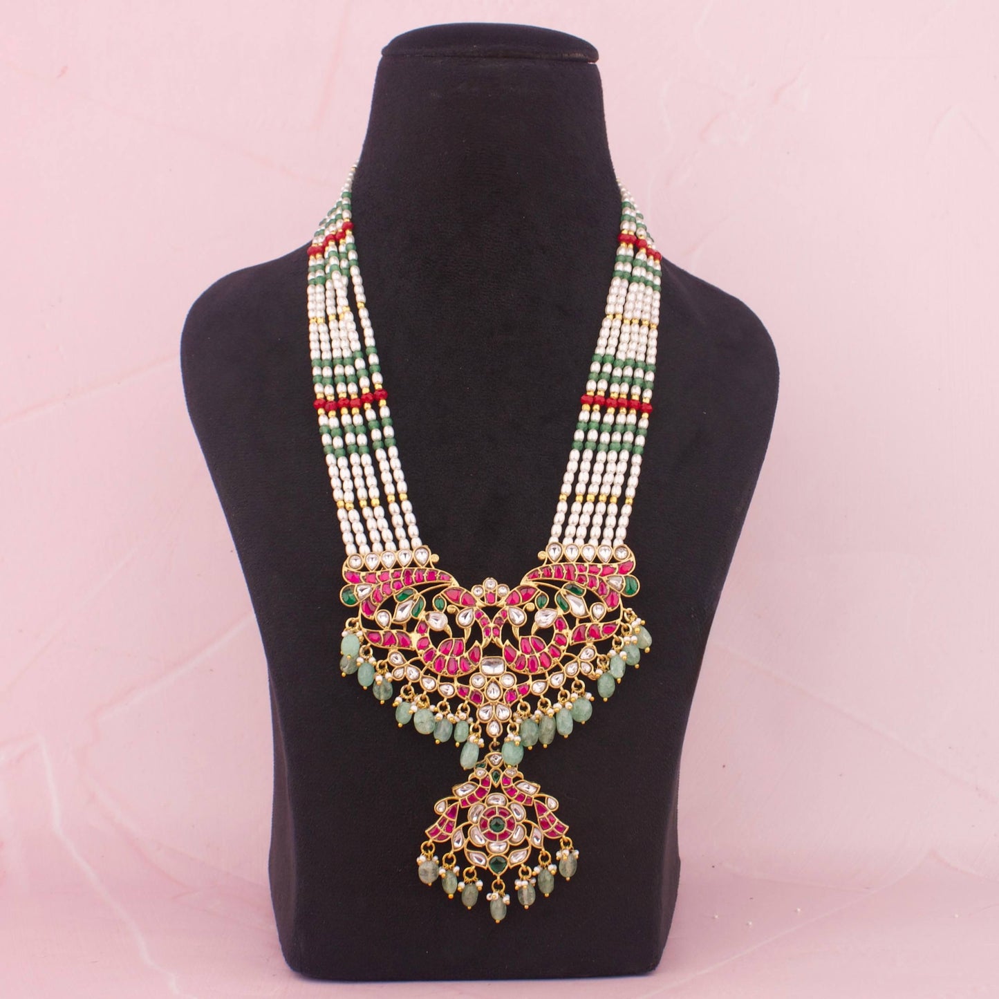 Gold Inspired Designer Jadau Kundan Rani Haar - Premium Indian Ethnic Jewelry | Dulhan Jewels