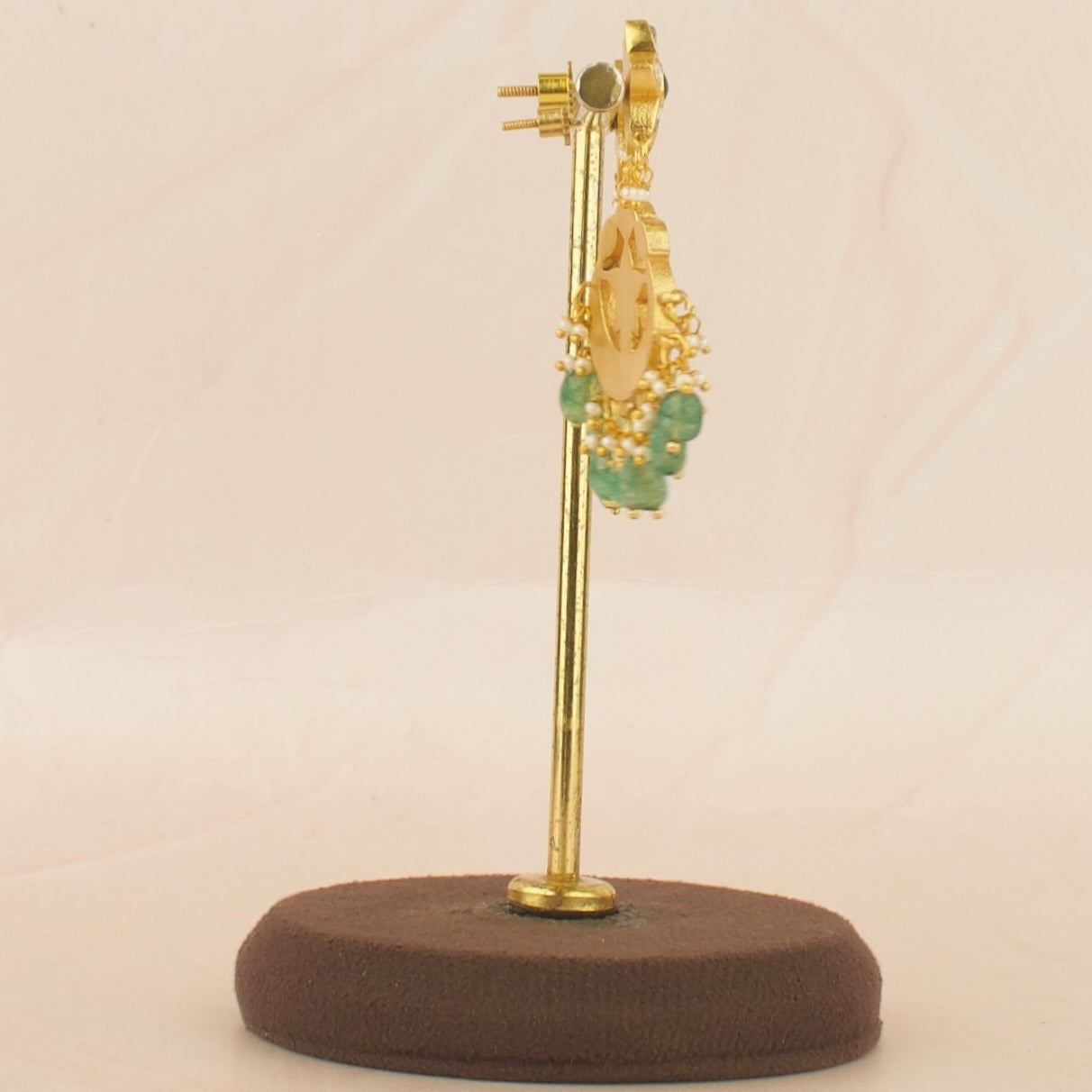 Unique Floral Design Studded Jadau Kundan Chand bali
