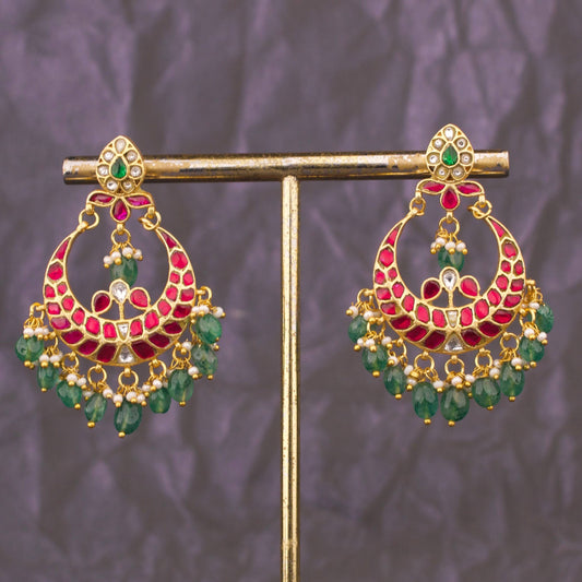 Enchanted Glow Jadau Kundan Chandbali Earring