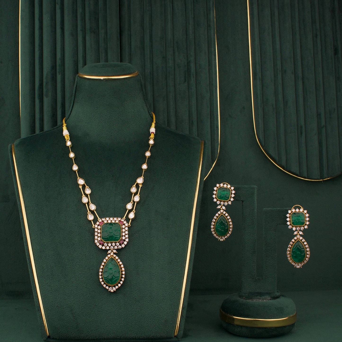 Antique Victorian Necklace Set With Earrings