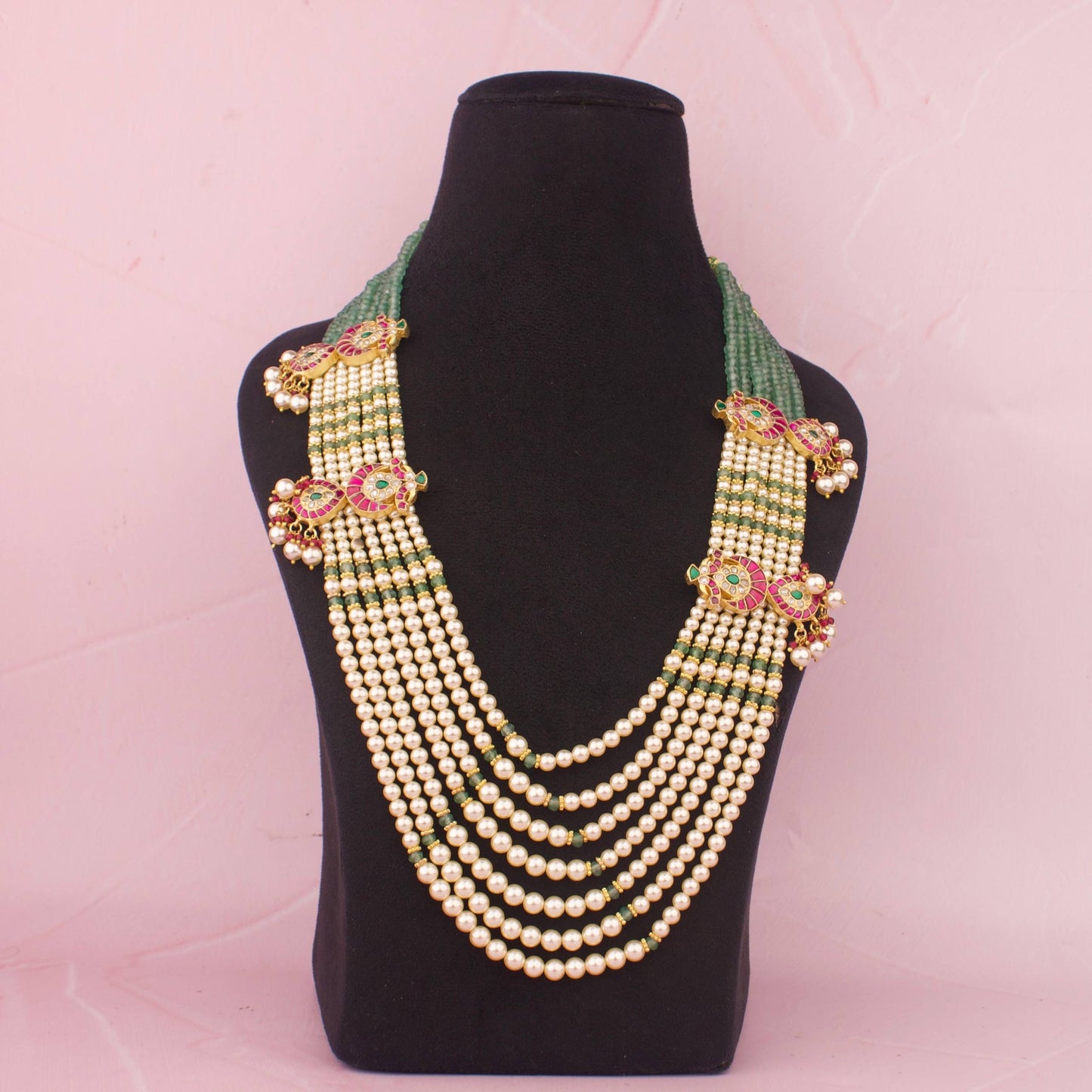 Bridal Jadau Kundan Beads & Pearl Mala
