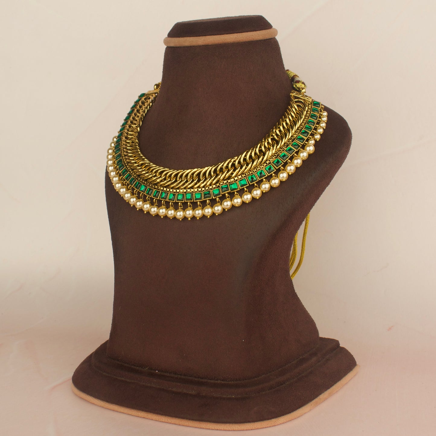 Regal Jalebi Necklace with Jadau Kundan Accents