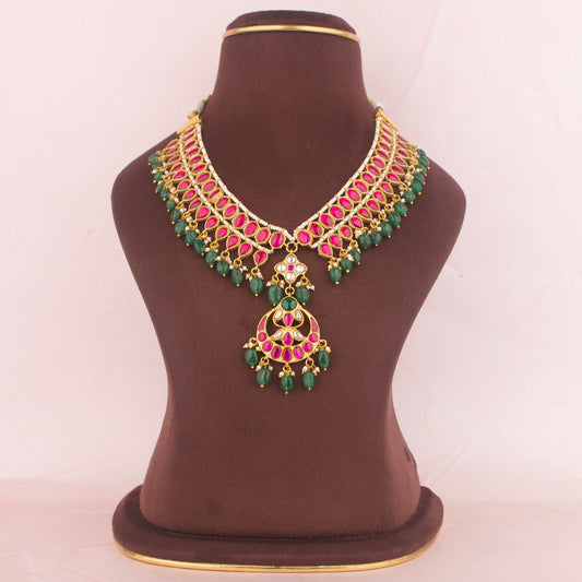 Traditional Jadau Kundan Necklace + Choker - DULHAN JEWELS