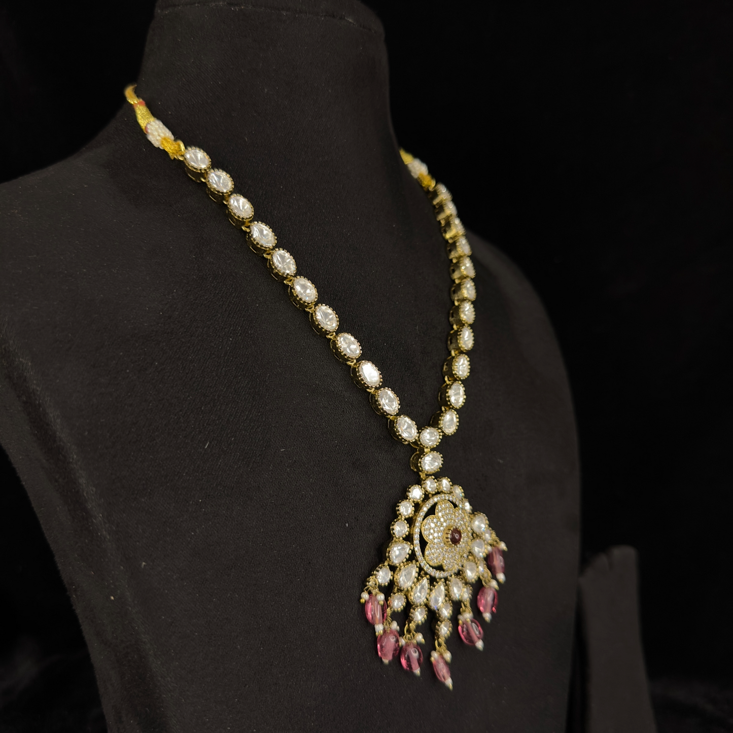 Victorian Zircon Necklace with Pendant & Earrings