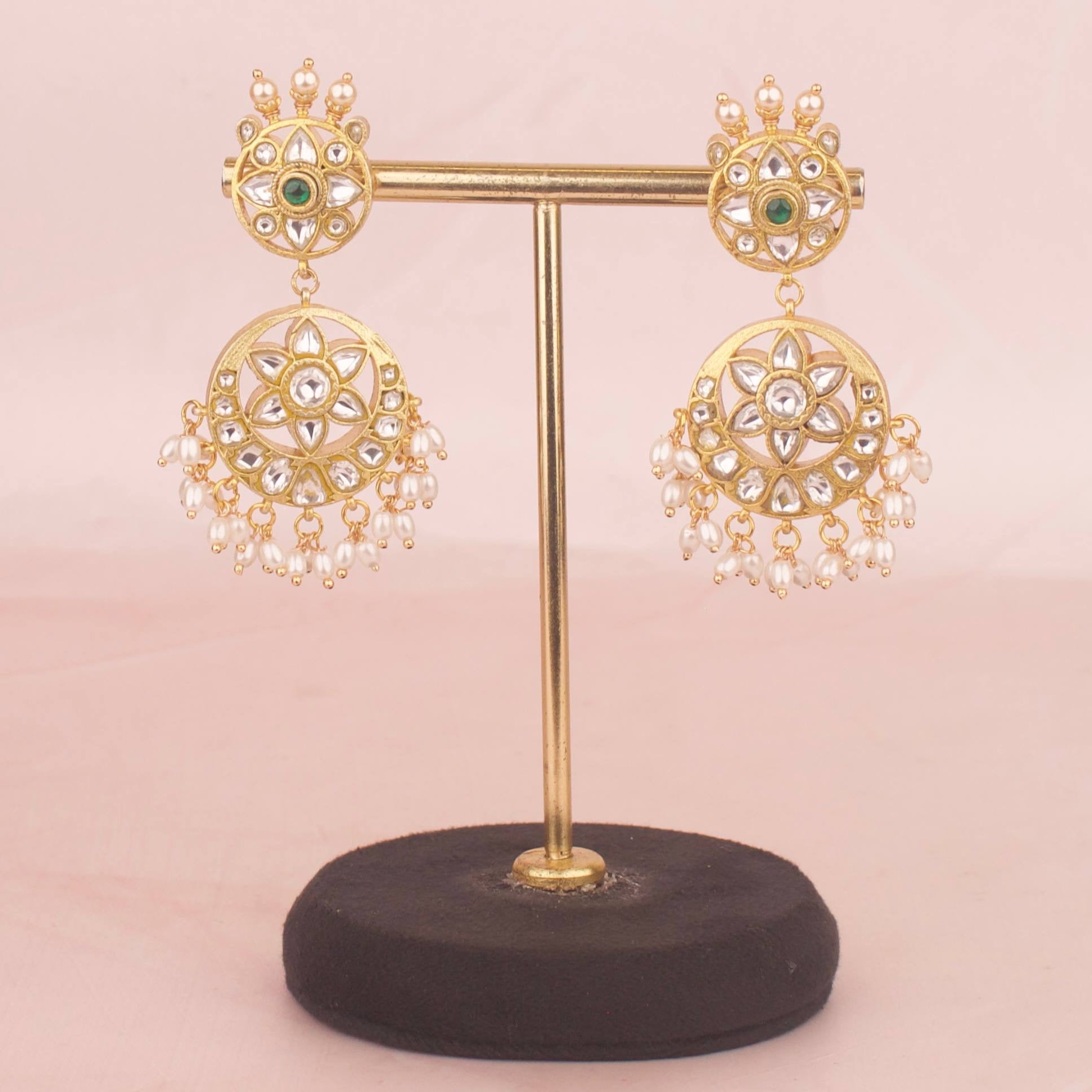 Reversible 2 in 1 Jadau Kundan Necklace Set With Matching Earrings