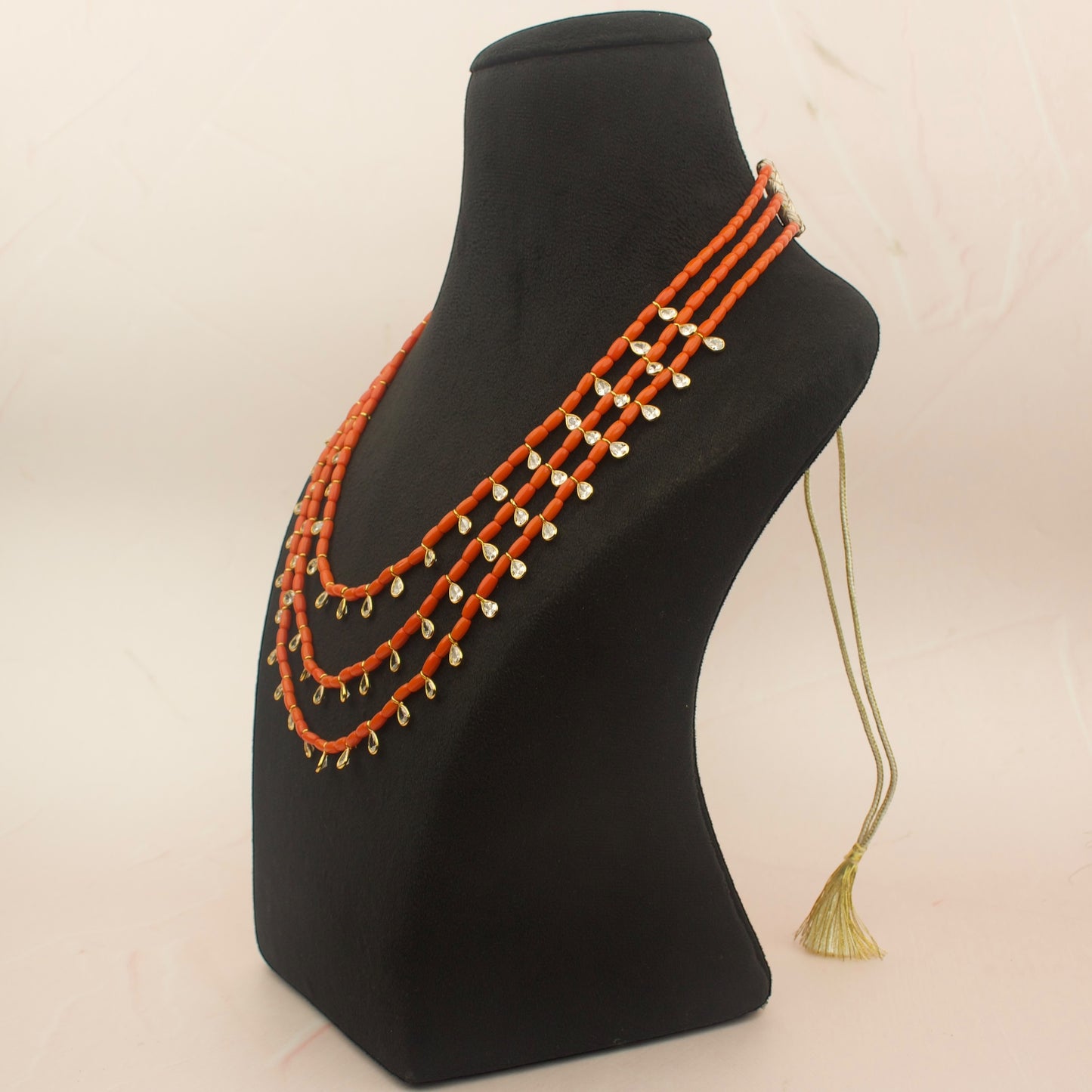 Polki coral beads Mala