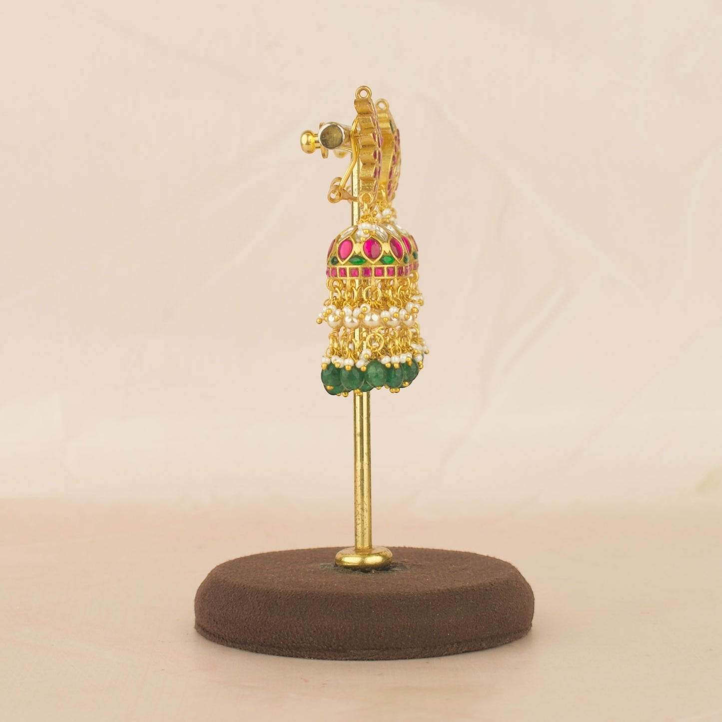 Graceful Jadau Kundan Peacock Studded Jhumki Earring