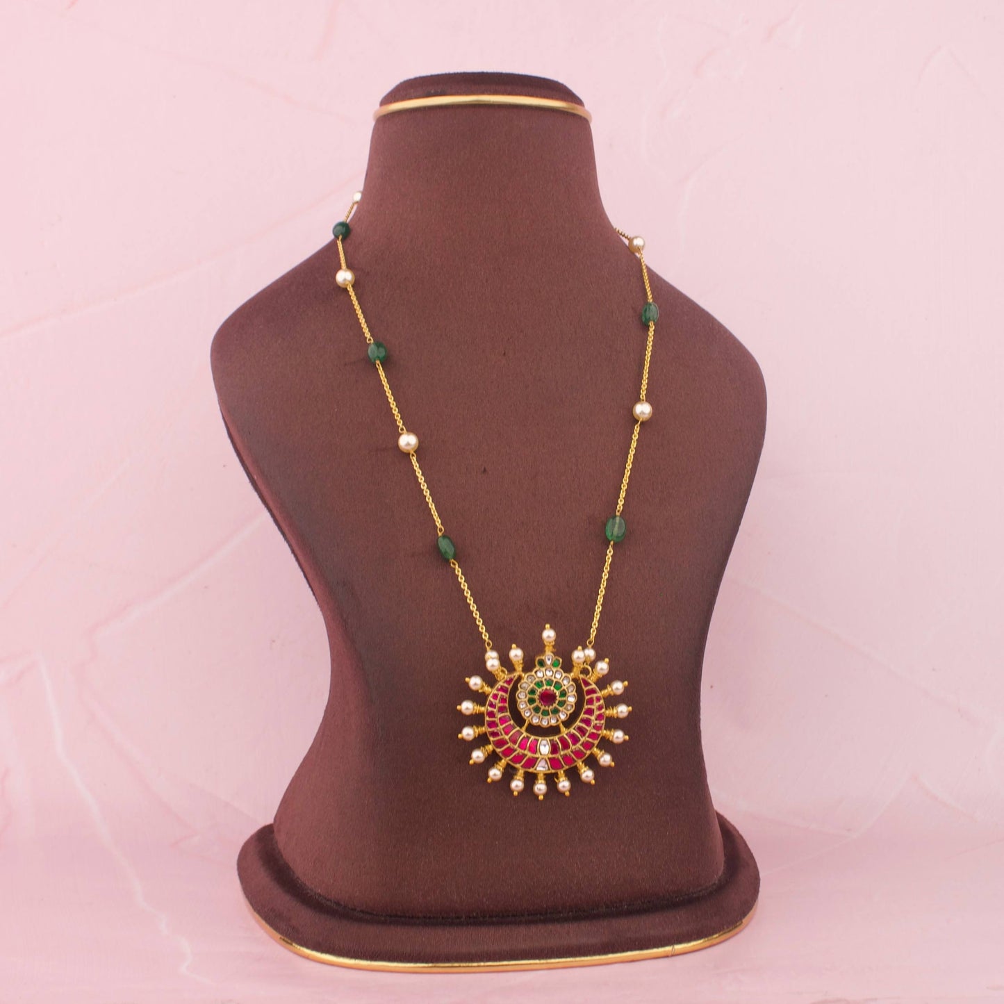 Elegant Temple Pendant Chain Necklace